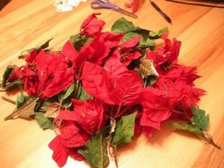 Silk Poinsettia Picks Lot of 23