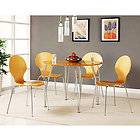 NEW Retro Kitchen Table & 4 Chairs Dining Room Set 5pc Natural Wood 