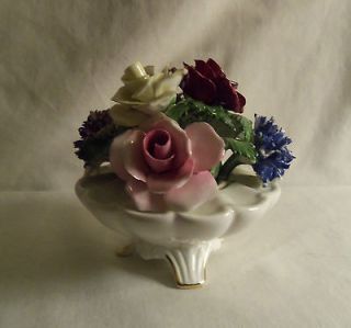   Staffordshire England Radnor roses flowers bone china 4 1/2 high