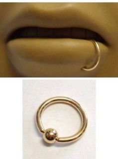 GOLD TITANIUM Side Lip Hoop Bottom Ring 16 gauge 16g 8mm diameter