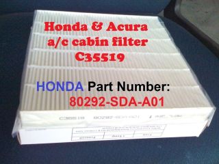 HONDA ACURA CABIN AIR FILTER Accord Civic CRV Odyssey