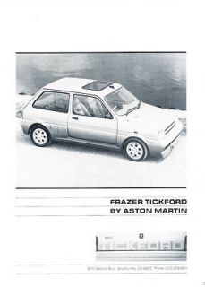   Tickford Austin Metro Aston Martin   Vintage Advertisement Ad H20