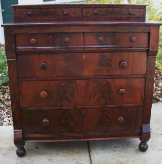   Dresser Chest of DrawersCrot​ch &Flame Mahogany Circa 1795 1810