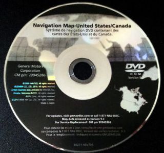 2011 GM Navigation Map Disc DVD 9.3 Update Cadillac Escalade