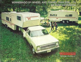 1974 Winnebago 5th WHEEL TRAVEL TRAILER Camper RV BrochureCHIEFTAIN 