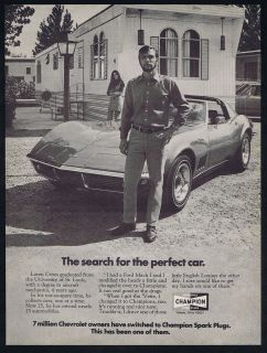 1971 Champion Spark Plugs Chevrolet Corvette Trailer Park Mobile Home 