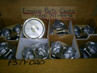 400 CID V8 SMALL BLOCK CHEVY DISH TOP CAST PISTONS .020 OVER