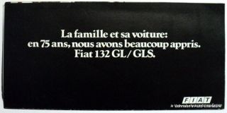 Fiat 1974 132 GL/GLS Brochure French Text
