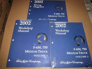 2002 Ford F 650 750 truck service shop dealer repair manual SET