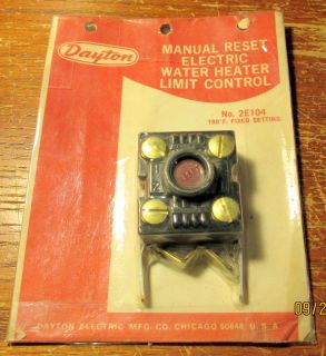 Dayton Manual Reset Electric Water Heater Limit Control 2E104 190 deg 