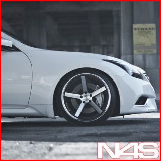 20 INFINITI G37 COUPE STANCE SC 5IVE SILVER CONCAVE STAGGERED WHEELS 