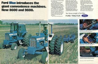 1973 Ford Blue 9600 & 8600 Farm Tractor 2 Page Ad