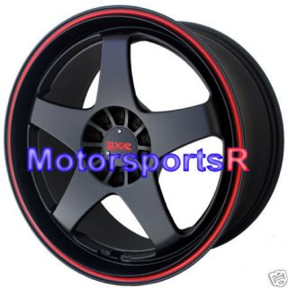   Black Red Stripe Rims Wheels 5x114.3 06 11 Honda Civic SI Accord EX