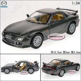 New Mazda RX 7 134 Alloy Diecast Model Car Toy collection Grey B1852