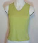 Shebeest Womens Easy V Solid Sleeveless Top, Leaf, Extra Small, New