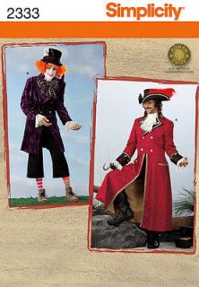 Captain Morgan Mad Hatter Hook XS XL Costume NEW Simplicity Sewing 