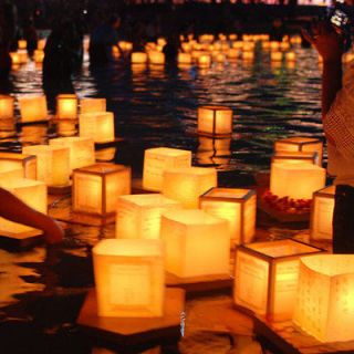   Floating Water Light Paper Candle Lotus Lanterns Chinese Wishing Lamp