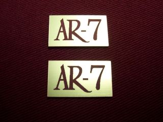 ACOUSTIC RESEARCH AR 7 PAIR OF NEW REPLICA LOGO PLATES   BEAUTIFUL