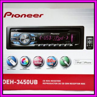 Pioneer DEH 3450UB CD USB Ipod iPhone Car Stereo Player Receiver Audio 