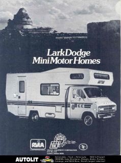 1977 TEC Lark Dodge Mini Motorhome RV Brochure