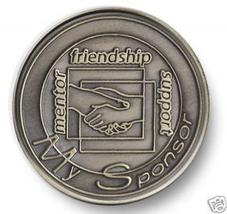 Bronze Handshake Sponsor AA/NA 12 Step Program Recovery Coin/ Chip 