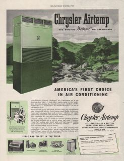 1951 VINTAGE CHRYSLER AIRTEMP AIR CONDITIONING PACKAGED PRINT AD