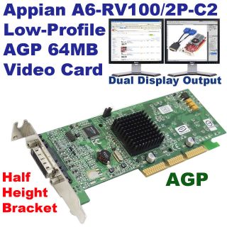   RV100/2P C2 Half Height AGP 64MB Dual Head Video Graphics Card LFH 60