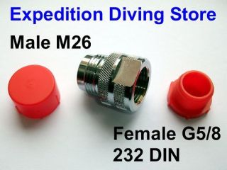 Male M26 Adaptor to Female DIN   Compressor Rebreather