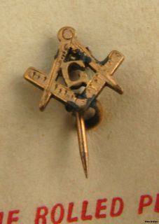     Victorian Antique New Old Stock Square & Compass Member Lapel Pin