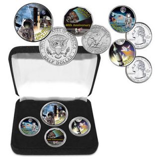 40th Anniversary Apollo 11 Moon Landing 4 coin Set Colorized 