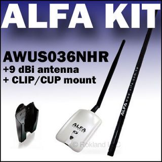 NEW ALFA AWUS036NHR USB Wireless Wi Fi & 9 dBi ANTENNA