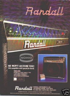 RANDALL AMP AD vintage 80s guitar RG80 112SC combo
