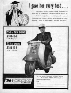 1961 BSA Sunbeam Motor Scooter Every Test Original Ad