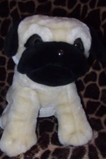 Plush 14 Sleeping Tan & Black PUG Puppy Dog by Classic Toy Co