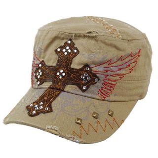 Fashion Cross Logo Angel Wings Embroidery Baseball Cap Hat Cadet New 