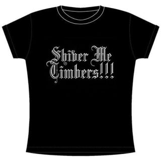 Shiver Me Timbers Pirate Goth Punk Womens Graphic Baby Doll Tee Shirt 