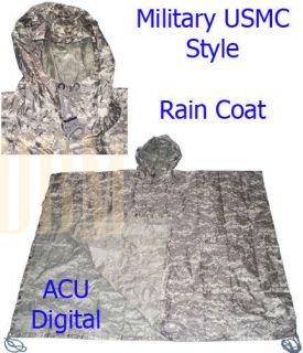 Military USMC Style Poncho Rain Coat Water resistant TAN COYOTE *FREE 