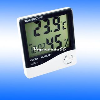 Digital LCD Temperature Humidity Meter Hygrometer Clock HTC 1 New VE4A