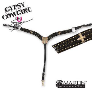Martin Saddlery Gypsy Cowgirl Breastcollar Serena Black Snake Skin 