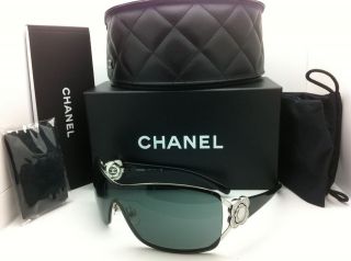 RARE Authentic CHANEL Sunglasses 4164 B 127/87 115 Silver & Black w 