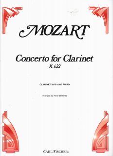 Concerto for Clarinet (K622), Bb Clarinet/Piano​, Mozart (Bettoney 