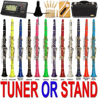 24 COLORS~B Flat Bb Clarinet Lazarro~FREE STAND or TUNER+12 REEDS,CASE 
