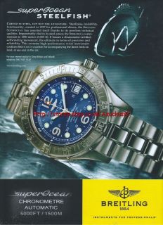 Breitling Super Ocean Steelfish Watch 2005 Magazine Advert #671
