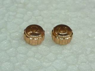 OMEGA VINTAGE WRIST WATCH CROWN BUTTONS 2 PIECE PINK GOLD PLATED