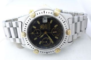 TAG HEUER Super 2000 14K GOLD SS AUTOMATIC LWO 2892 Chronograph Watch 