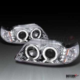 99 04 FORD MUSTANG COBRA GT LED PROJECTOR HEADLIGHTS CHROME (Fits 
