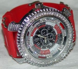   RED BAND 50 CENTS TECHNO KING ICED OUT WATCH HIP HOP LIMITED 777