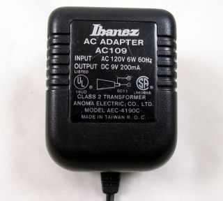 IBANEZ AC109 9V 200mA AC Power Adapter 9 Volt 200 MA Adaptor