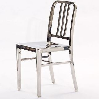    New Modern Minimalistic Chrome Shiny Dining Chair, Accent Chair