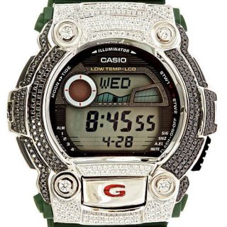   and Black Cubic Zirconium Iced Out Casio Digital G Shock Watch G7900
